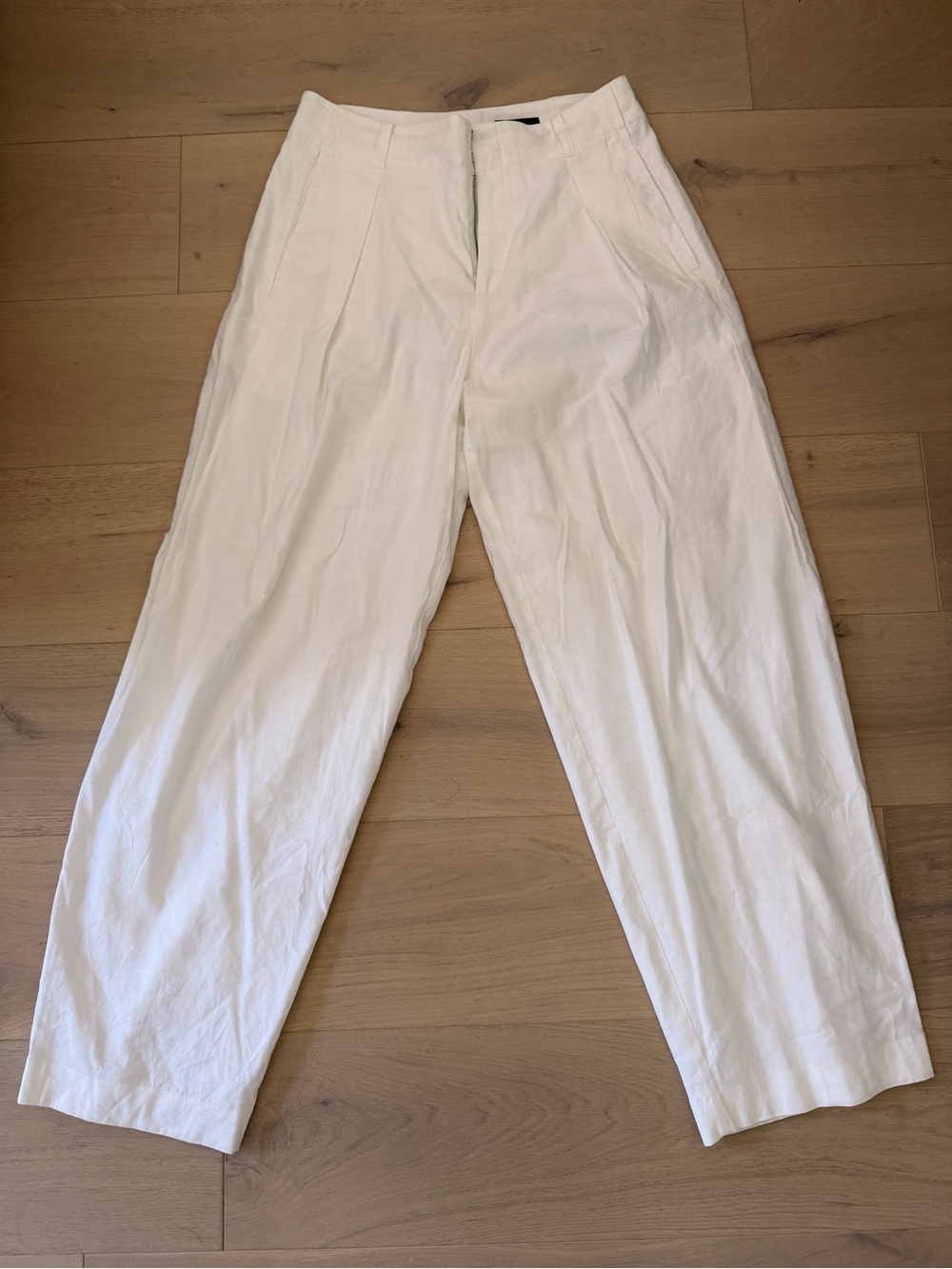 rag & bone Women's White High-Rise Pleated Trousers